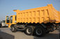 Κίτρινη απόρριψη μεταλλείας φορτηγό απορρίψεων φορτηγών/10 πολυάσχολος με το κιβώτιο φορτίου χάλυβα