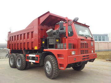 Κόκκινο Tipper φορτηγών απορρίψεων Sinotruk 6x4 Rc βαρέων καθηκόντων μεταλλεία 60 τόνου με τα πλαίσια Hova