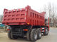 Κόκκινο Tipper φορτηγών απορρίψεων Sinotruk 6x4 Rc βαρέων καθηκόντων μεταλλεία 60 τόνου με τα πλαίσια Hova
