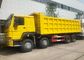 Βαρέων καθηκόντων φορτηγό απορρίψεων HOWO 8x4, Tipper LHD Sinotruk κίτρινο χρώμα φορτηγών