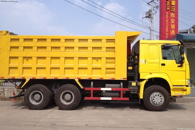 Ευρώ ΙΙ βαρέων καθηκόντων φορτηγό απορρίψεων 20M3 6x4 10 κίτρινο χρώμα Sinotruk Howo7 ροδών